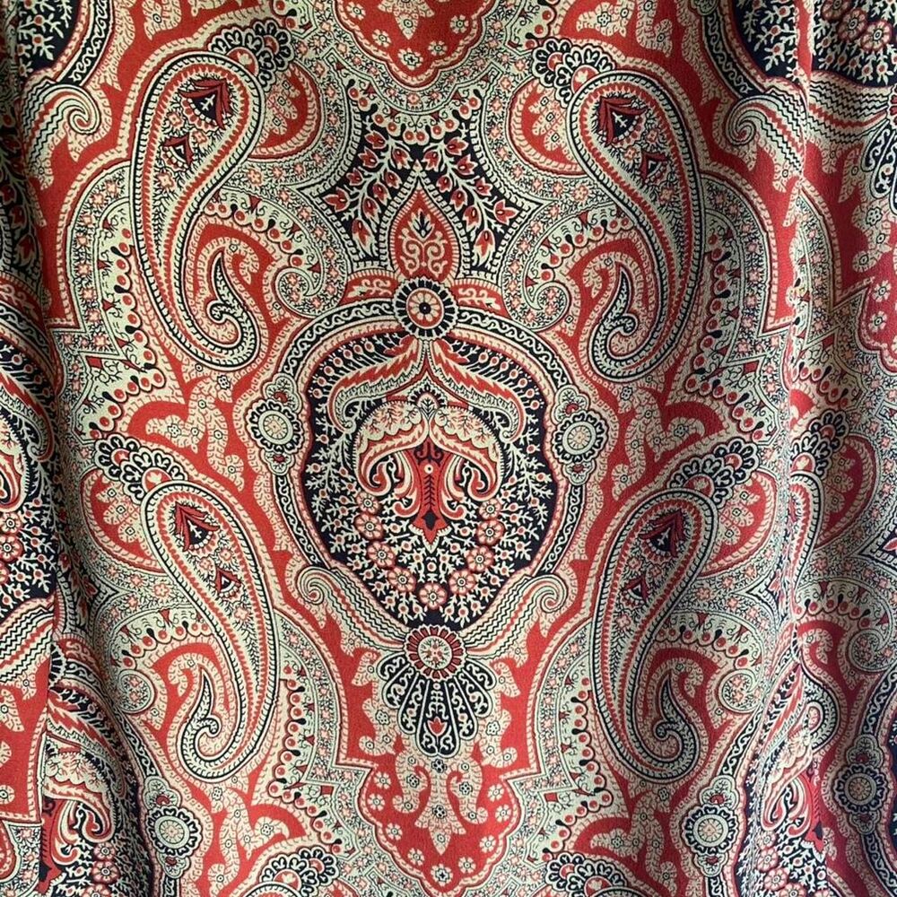 Harold's Women's Red and Tan Silk Maxi Skirt Size 6 - Picture 2 of 8